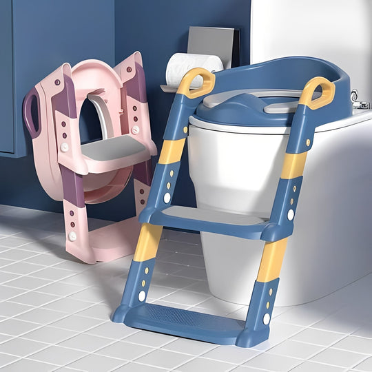 Toddler Potty Trainer with Foldable Design and Step Ladder