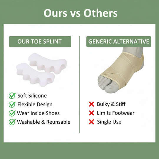 Toe Splint with Silicone Support and Alignment Aid
