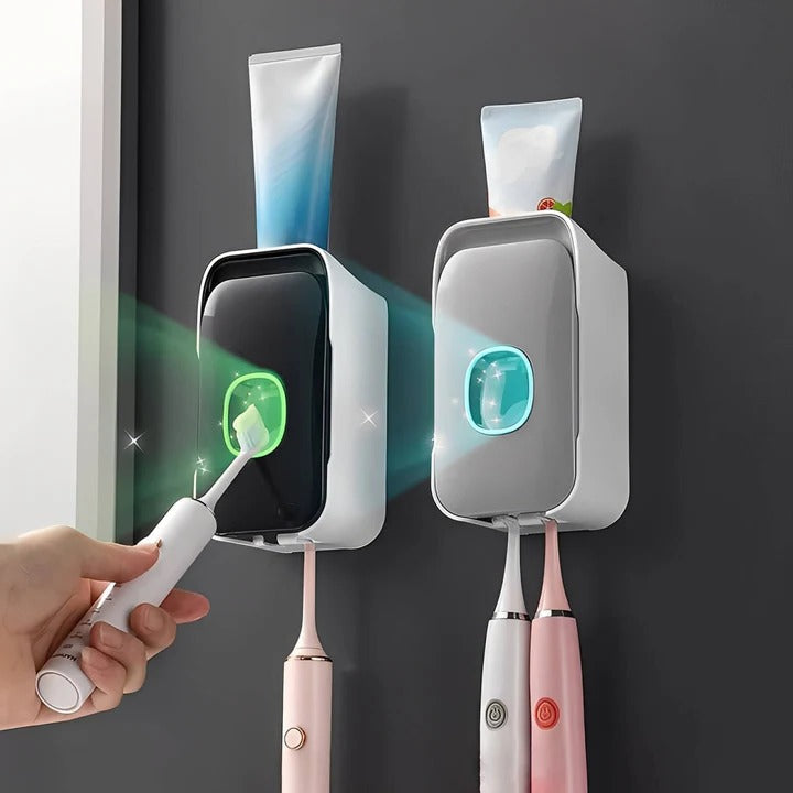 Toothpaste Dispenser with Wall Mount and Adhesive Installation