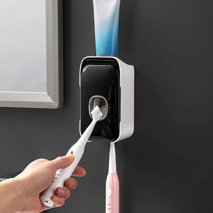 Toothpaste Dispenser with Wall Mount and Adhesive Installation
