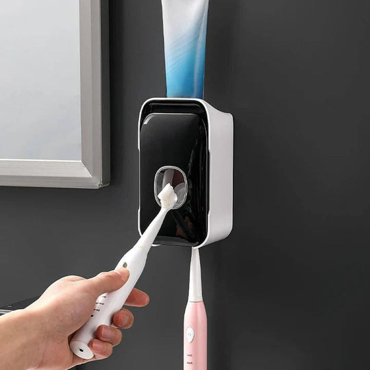 Toothpaste Dispenser with Wall Mount and Adhesive Installation