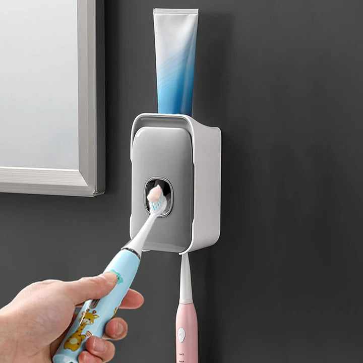 Toothpaste Dispenser with Wall Mount and Adhesive Installation
