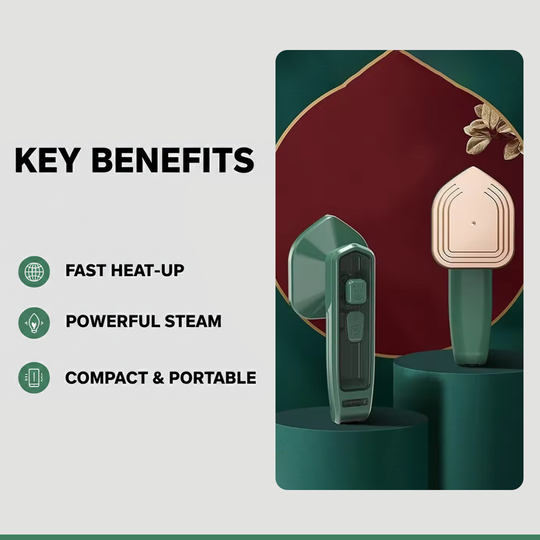 Travel Iron with Compact Design and Steam Function