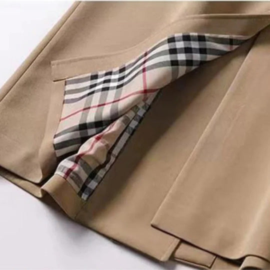 Trench Coat with Adjustable Belt and Button Closure