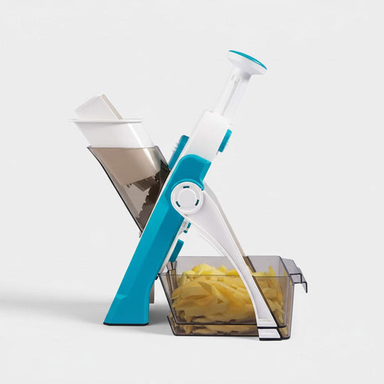 Vegetable Slicer with Interchangeable Blades and Safety Design