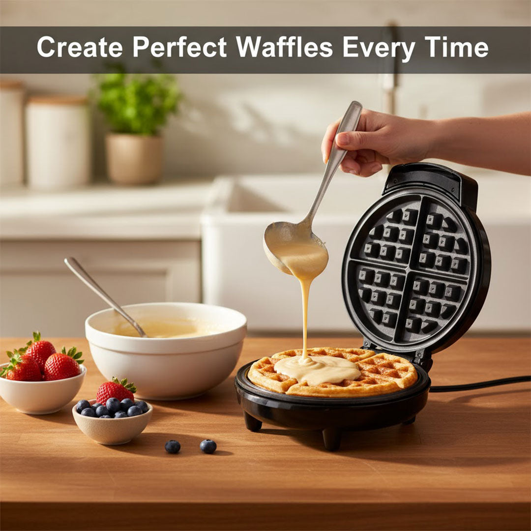 Waffle Maker with Adjustable Temperature and Deep Fill Plates
