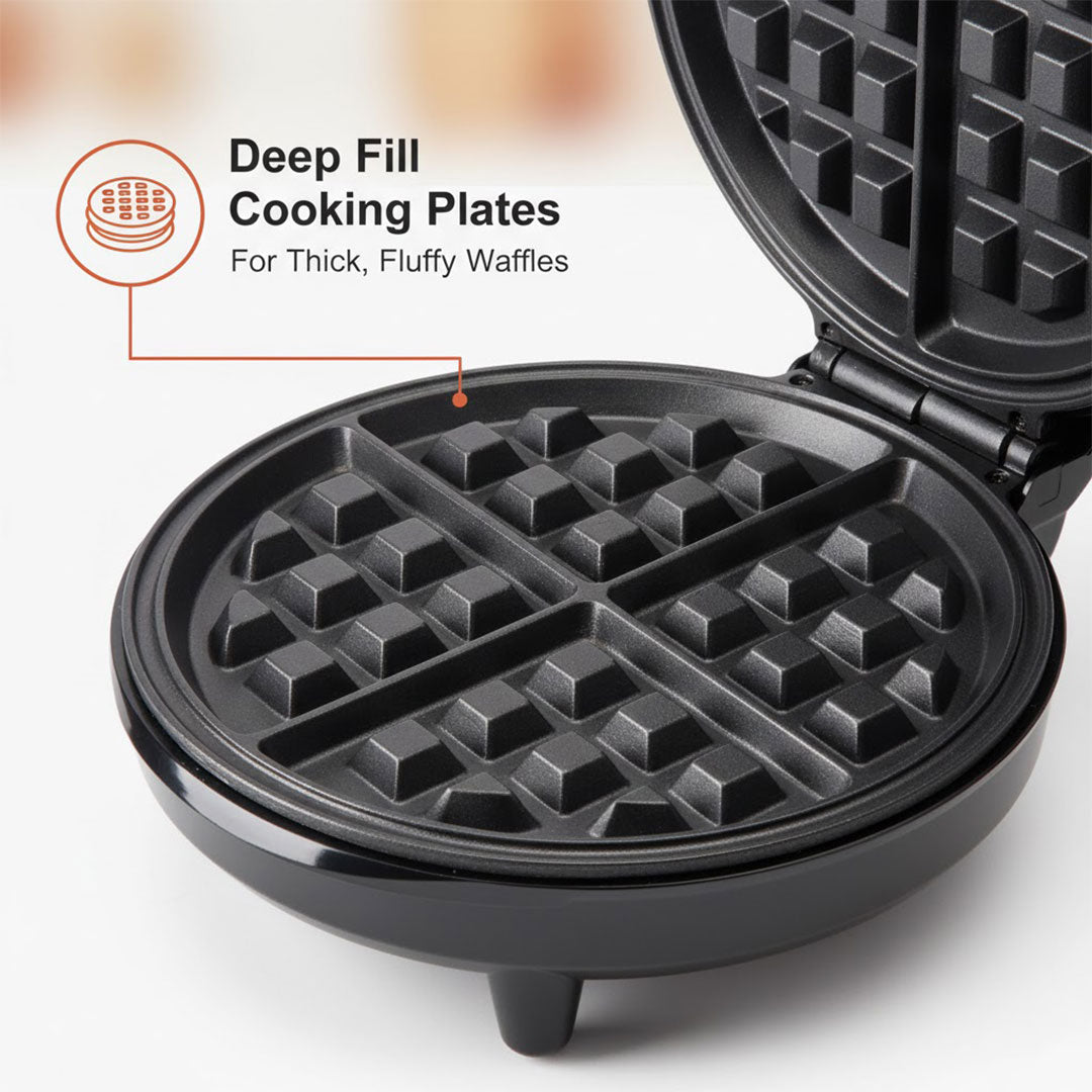 Waffle Maker with Adjustable Temperature and Deep Fill Plates