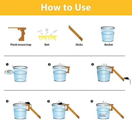 Walk Plank Bucket Trap with Reusable Design and Easy Attachment