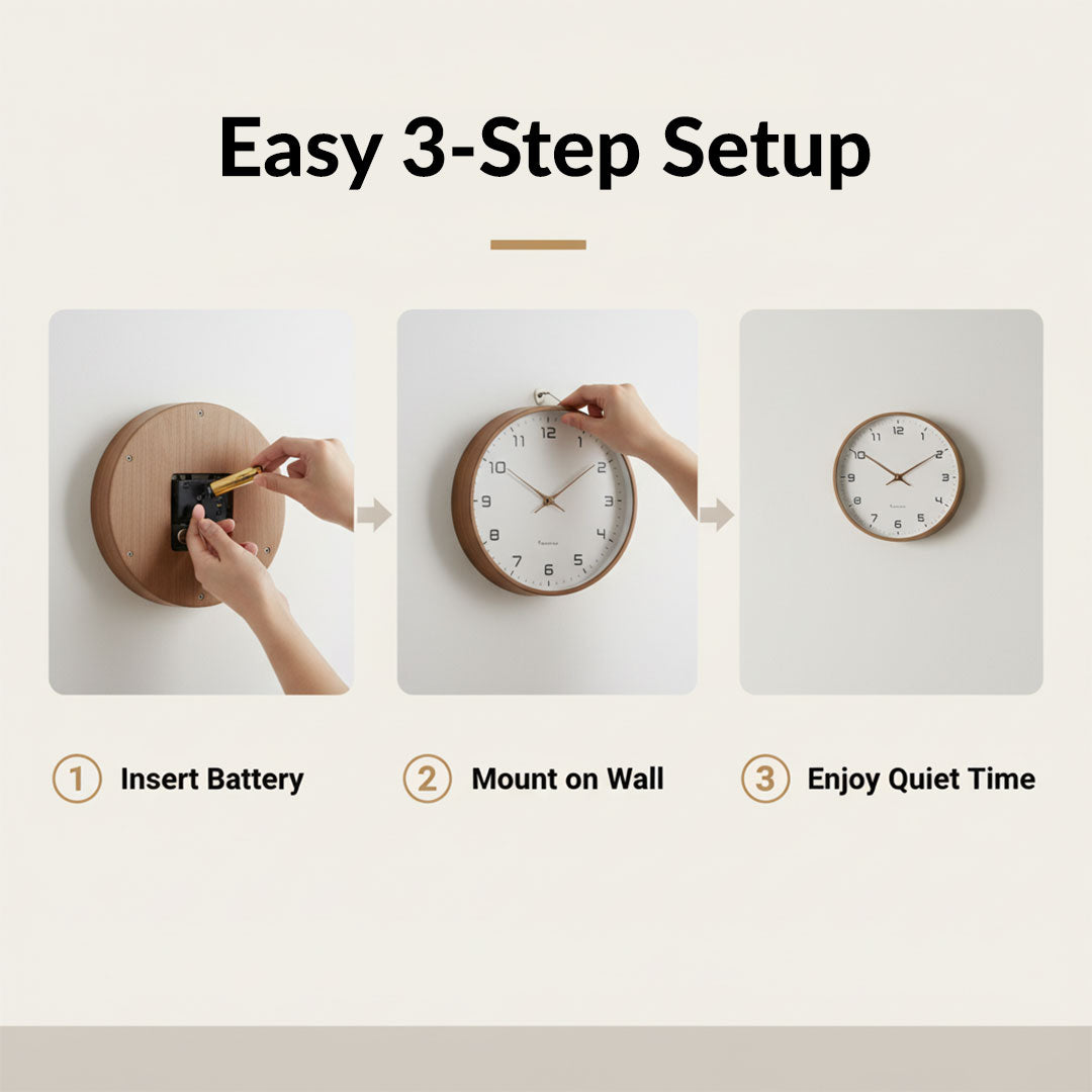 Wall Clock with Minimalist Design and Silent Movement
