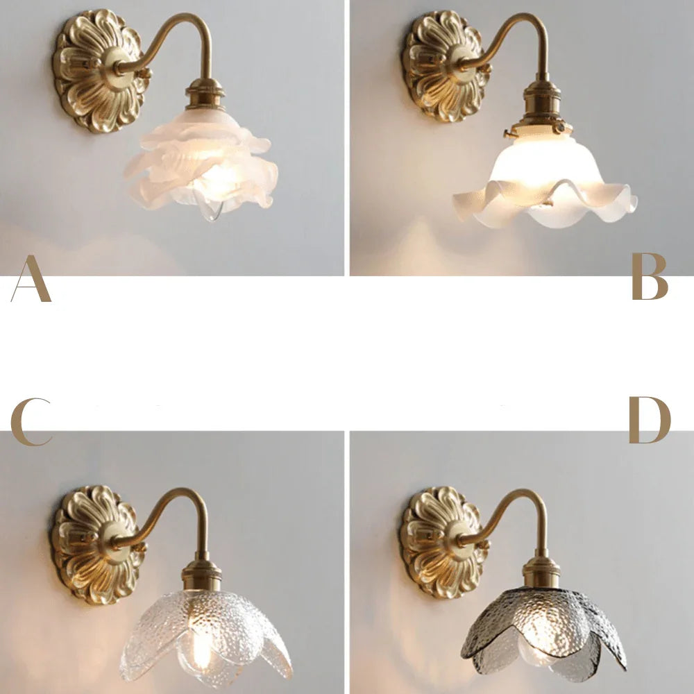 Wall Sconce with Curved Gooseneck and Brass Finish