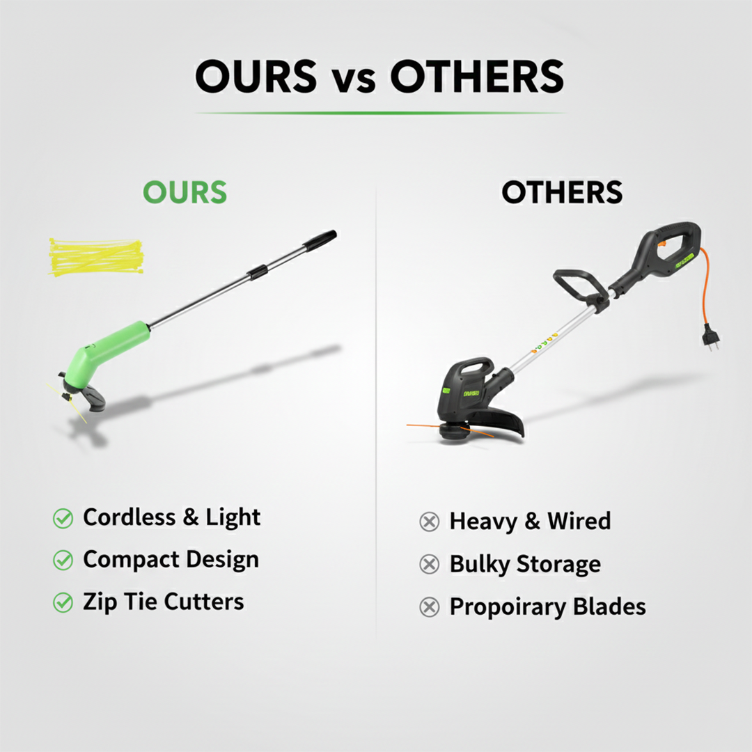 Weed Trimmer with Cordless Design and Mini Size