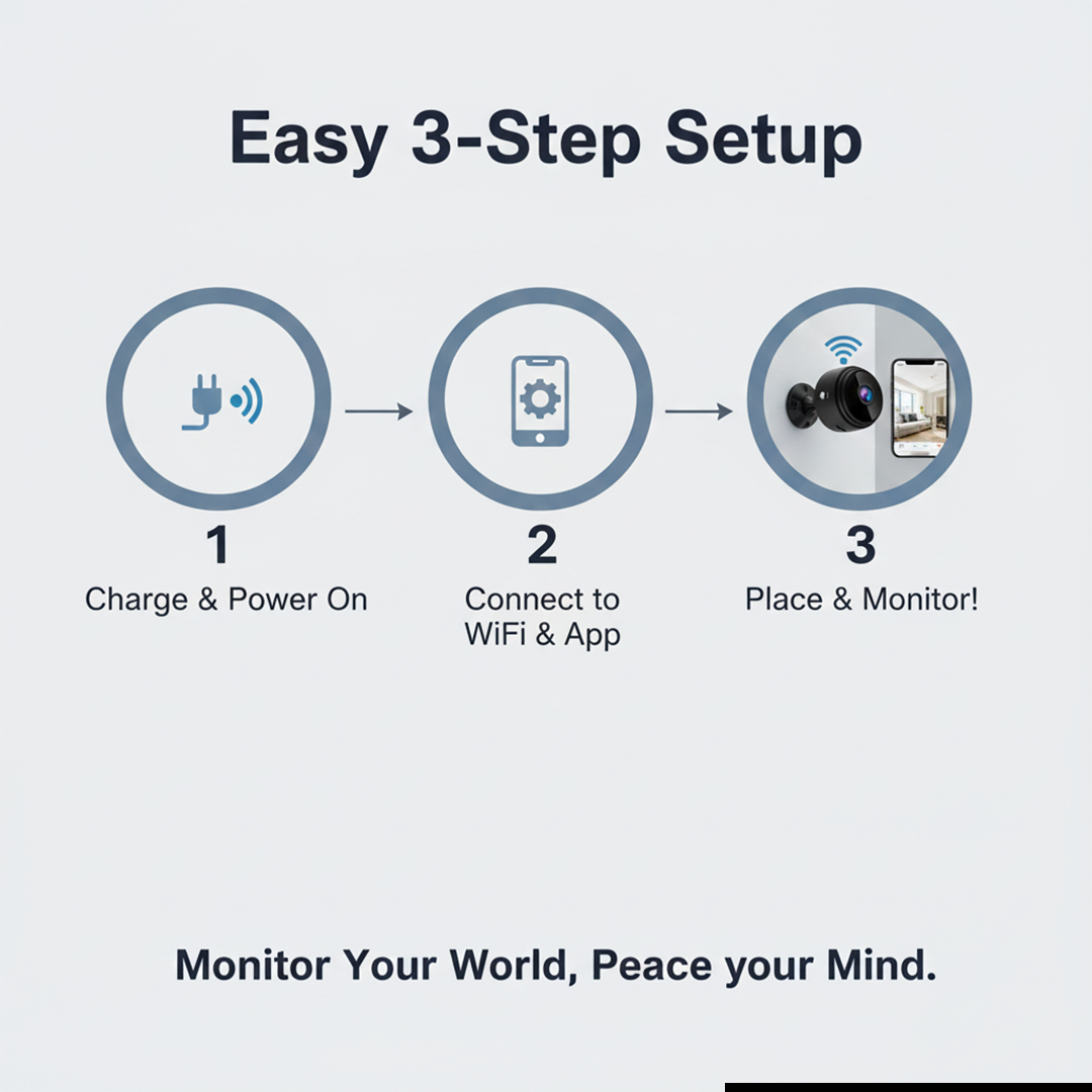 Wireless Backup Camera with Motion Sensor and Magnetic Mount